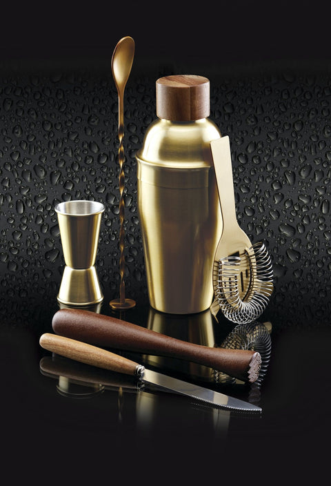 Cocktail Set Brass 6 Piece Set
