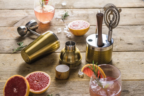 Cocktail Set Brass 6 Piece Set