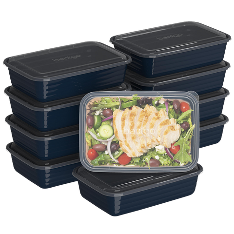 Prep 1 Compartment Container 10 Pack - Navy Blue
