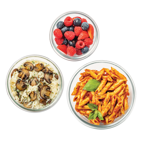 6 Piece Round Glass Food Storage Set - Soft Aqua