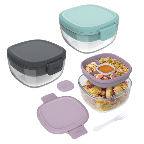 All-In-One Glass Salad Container