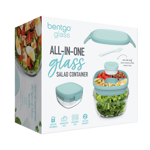 All-In-One Glass Salad Container