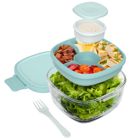 All-In-One Glass Salad Container