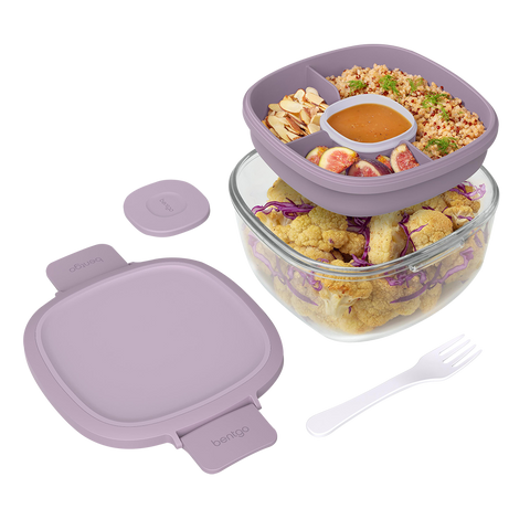 All-In-One Glass Salad Container