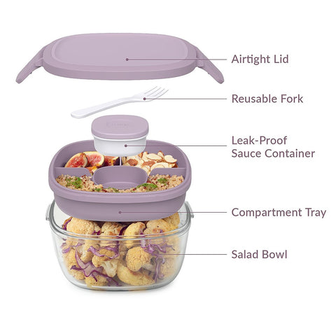 All-In-One Glass Salad Container