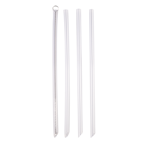 'Moda' Drink Bottle Straws Set 4 W/ Cleaning Brush