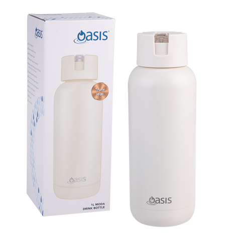Ceramic Lined Stainless Steel Triple Wall Insulated 'Moda' Drink Bottle 1l