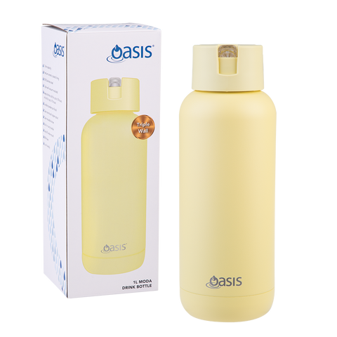 Ceramic Lined Stainless Steel Triple Wall Insulated 'Moda' Drink Bottle 1l