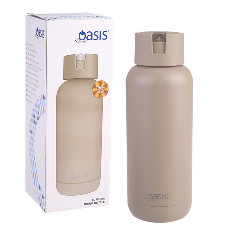 Ceramic Lined Stainless Steel Triple Wall Insulated 'Moda' Drink Bottle 1l