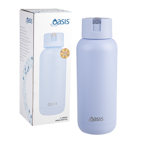 Ceramic Lined Stainless Steel Triple Wall Insulated 'Moda' Drink Bottle 1l