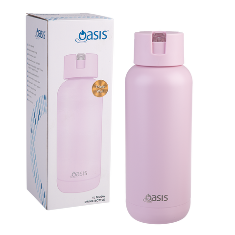 Ceramic Lined Stainless Steel Triple Wall Insulated 'Moda' Drink Bottle 1l