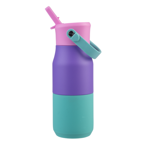 Stainless Steel Double Wall Insulated 'Jnr' Drink Bottle W/ Sipper 400ml