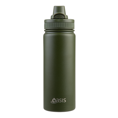 Stainless Steel Double Wall Insulated 'Challenger' Sports Bottle W/ Quick Release Cap 550ml