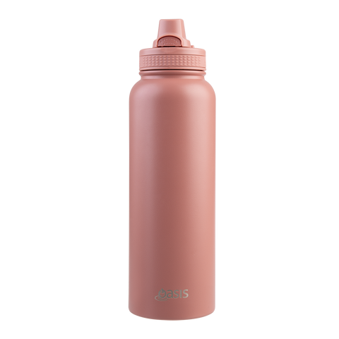 Stainless Steel Double Wall Insulated 'Challenger' Sports Bottle with Quick Release Cap 1.1L