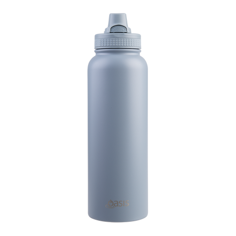 Stainless Steel Double Wall Insulated 'Challenger' Sports Bottle with Quick Release Cap 1.1L