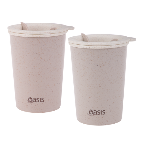 Double Wall 'Eco Cup' 300ml (Taupe & Pink Asst.)