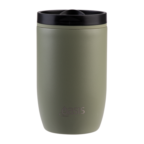 Stainless Steel Double Wall Insulated Travel Cup W/ Leakproof Slide Action Lid 300ml