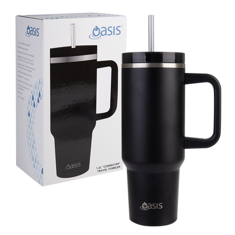 Stainless Steel Double Wall Insulated 'Commuter' Travel Tumbler 1.2l