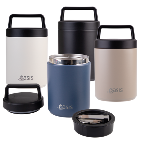 Stainless Steel Double Wall Insulated Food Flask W/ Handle & Spoon 480ml