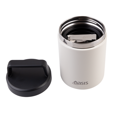 Stainless Steel Double Wall Insulated Food Flask W/ Handle & Spoon 480ml