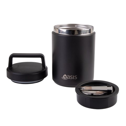 Stainless Steel Double Wall Insulated Food Flask W/ Handle & Spoon 480ml