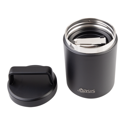 Stainless Steel Double Wall Insulated Food Flask W/ Handle & Spoon 480ml