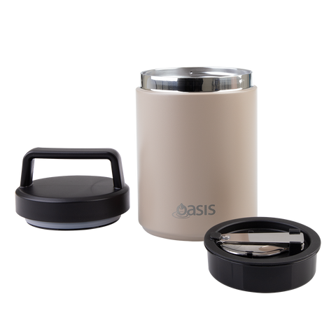 Stainless Steel Double Wall Insulated Food Flask W/ Handle & Spoon 480ml