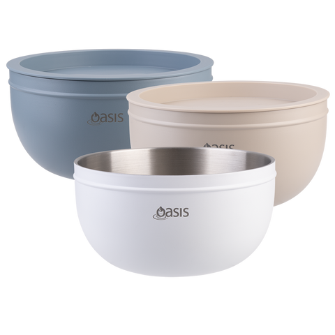 Stainless Steel Double Wall Salad Bowl W/ Lid 2.8l