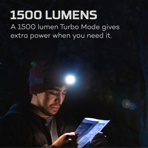 Rechargeable 1500 Lumen Headlamp featuring Flex Fuel