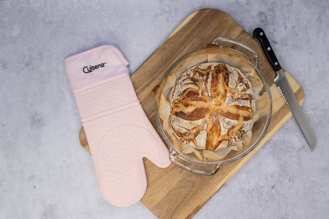 Silicone Fabric Oven Glove - Pink