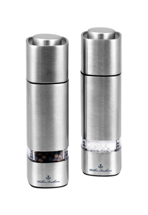 Salt and Pepper Mill Set Stainless Steel Square 15.5cm