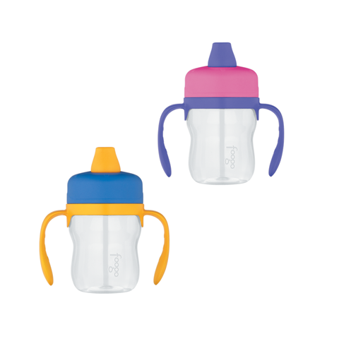 235Ml Foogo Bpa Free Soft Spout Tritan Plastic Sippy Cup With Handles- 2 Colors