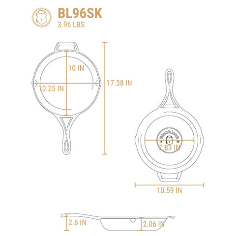 Blacklock Triple Seasoned Cast Iron 10.25 Inch Skillet