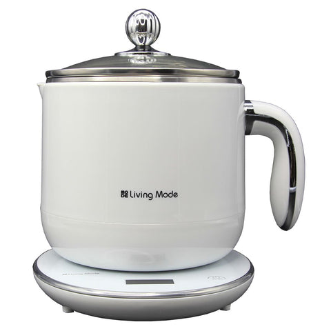 Living Mode handy cooker, multi purpose cooker with rice cooking function and heat proof body 1.8 L, white