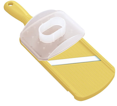 Ceramic Double-Edged Mandolin Slicer With Handguard - Yellow