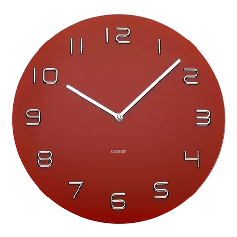 Red & Chrome Numbers Glass 35cm