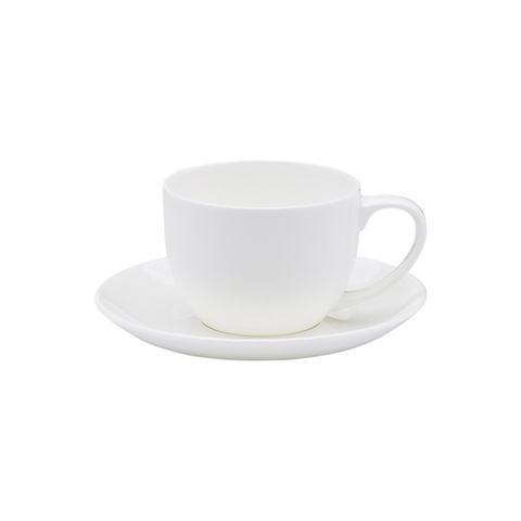 Canvas White Teacup & Saucer