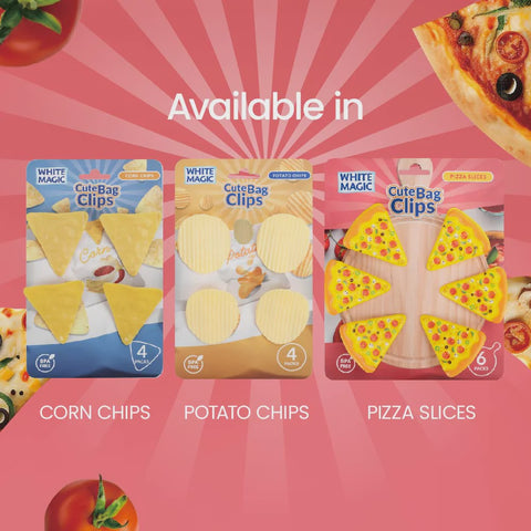 Cute Bag Clips 6 Pack – Pizza Slices