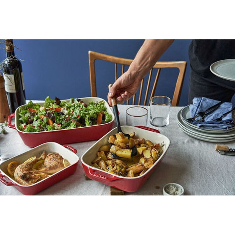 Ceramic Gratin Rectangular Cherry - 34 x 24cm