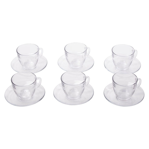 Gigogne Clear Cup & Saucer 220ml Set/6