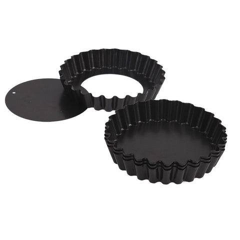 Non-Stick Quiche Pan Loose Base 10Cm Dia. X 2Cm Set 4