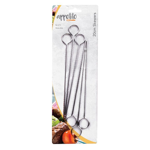 Chrome Skewers 8"/20cm Set 6