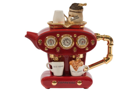 Ceramic Inspirations - 950ml/32Fl.oz Red Double Espresso Teapot
