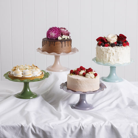 Ruffle Cake Stand 26cm Pink Salt