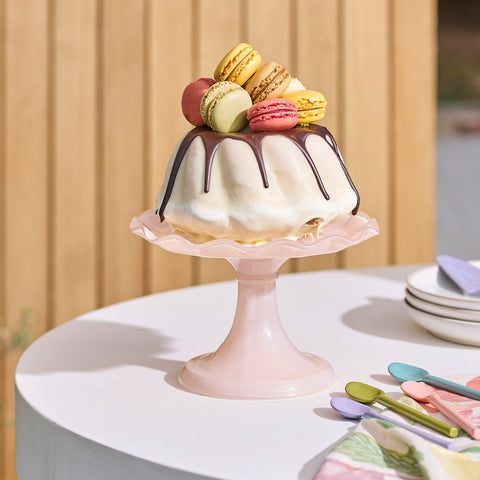 Ruffle Cake Stand 26cm Pink Salt