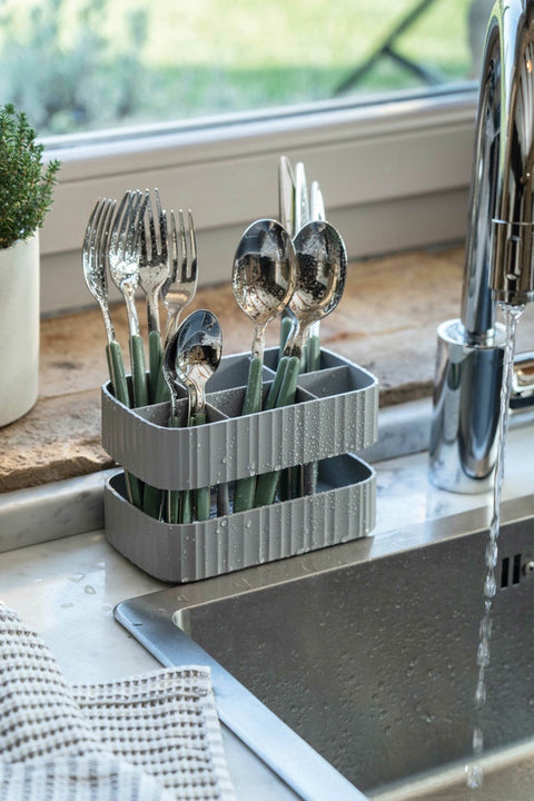 Drain & Safe White Cutlery Drainer