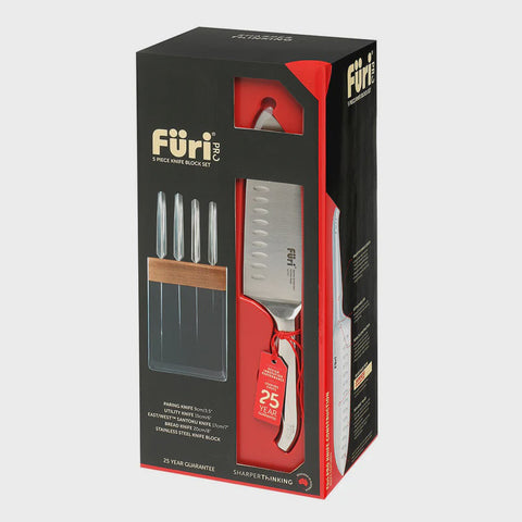 Pro Stainless Steel Knife Block Set 5 Pieces