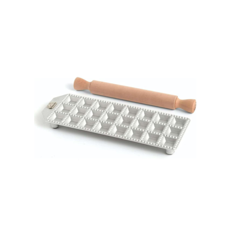 Ravioli Tray w/ Rolling Pin 24pcs - Sq 35mm