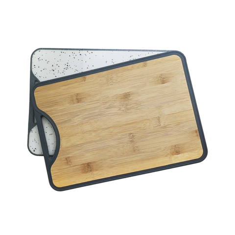 Reversible Bamboo And Poly Cutting Board - 34.5 X 24.5Cm