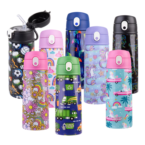 Kid's Drink Bottle with Sipper - 550ml (8 Colours)